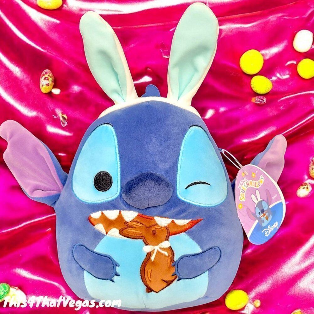 Squishmallow Stitch Easter with bunny ears 8in